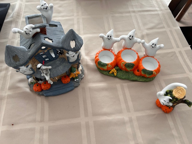 Halloween Ceramic Ghost Decor Set