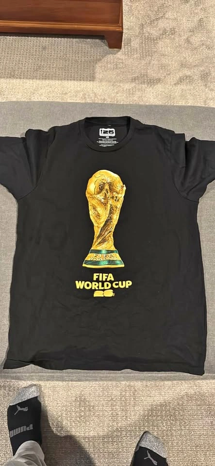 Official FIFA World Cup 2026 Trophy Graphic T-Shirt (Size Large)