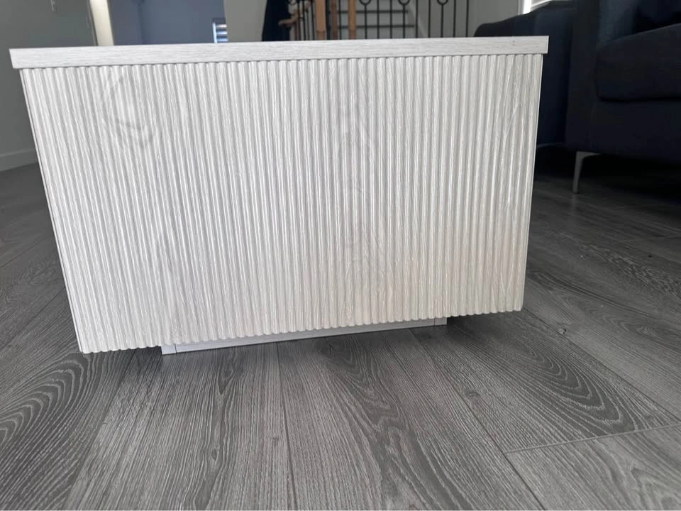Matching Fluted TV Stand + Coffee Table – Alder White - photo 3
