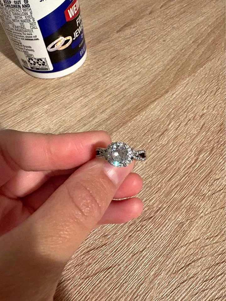 Silver-Toned Halo Infinity Engagement Ring