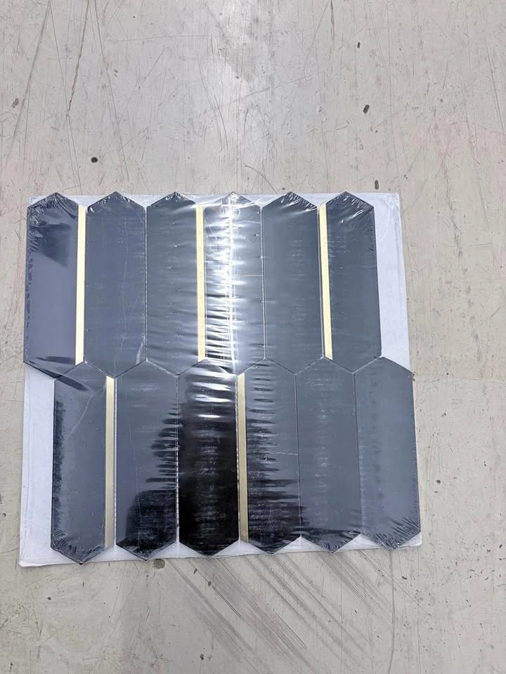 Long Hexagon Black and Gold Marble Mosaic Tile 10 Sheets