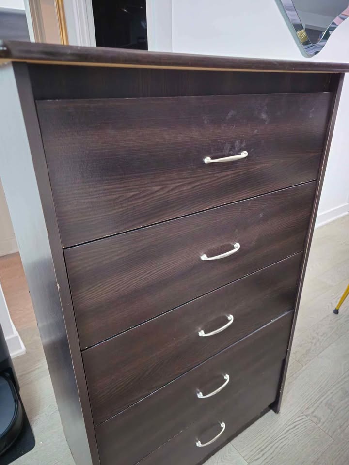 Premium Dark Walnut Wood Dresser - 5 Drawer - photo 3
