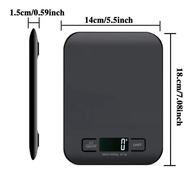 Digital Kitchen Scale, Backlit LCD, Food Weighing Scale - photo 4