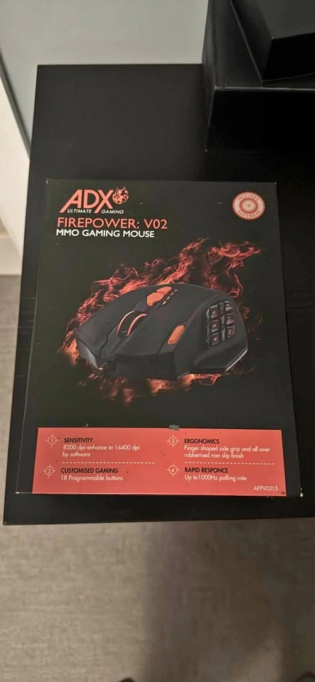 ADX Firepower V02 MMO Laser Gaming Mouse - Brand New In Box