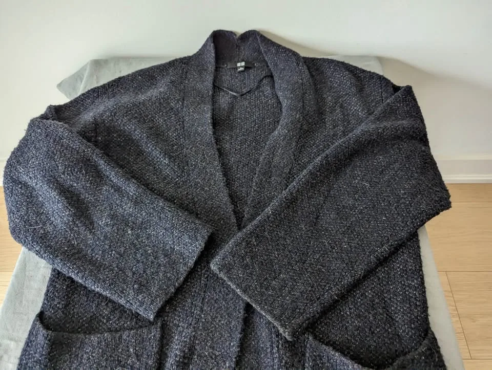 Uniqlo Navy Knit Long Cardigan Size S Womens thumbnail