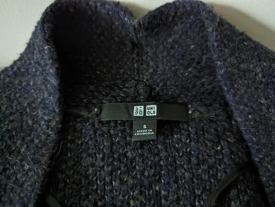 Uniqlo Navy Knit Long Cardigan Size S Womens image indicator(2)