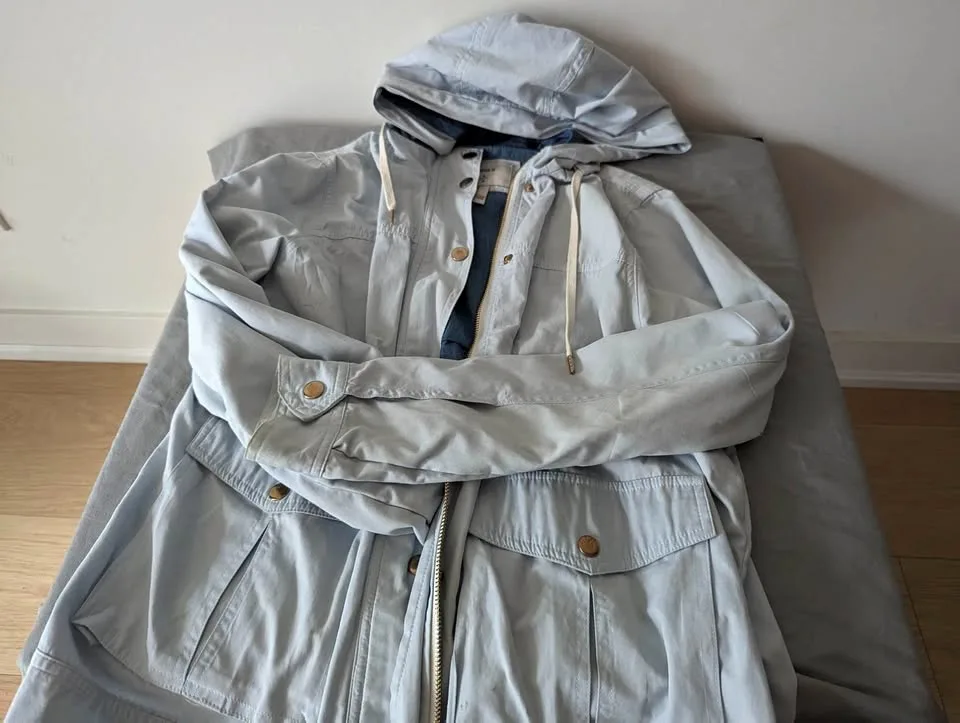 Forever 21 Light Blue Jacket with Hood thumbnail