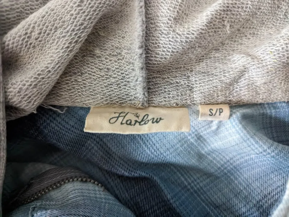 Harlow Blue Flannel Jacket with Hood Size S Womens image indicator(2)