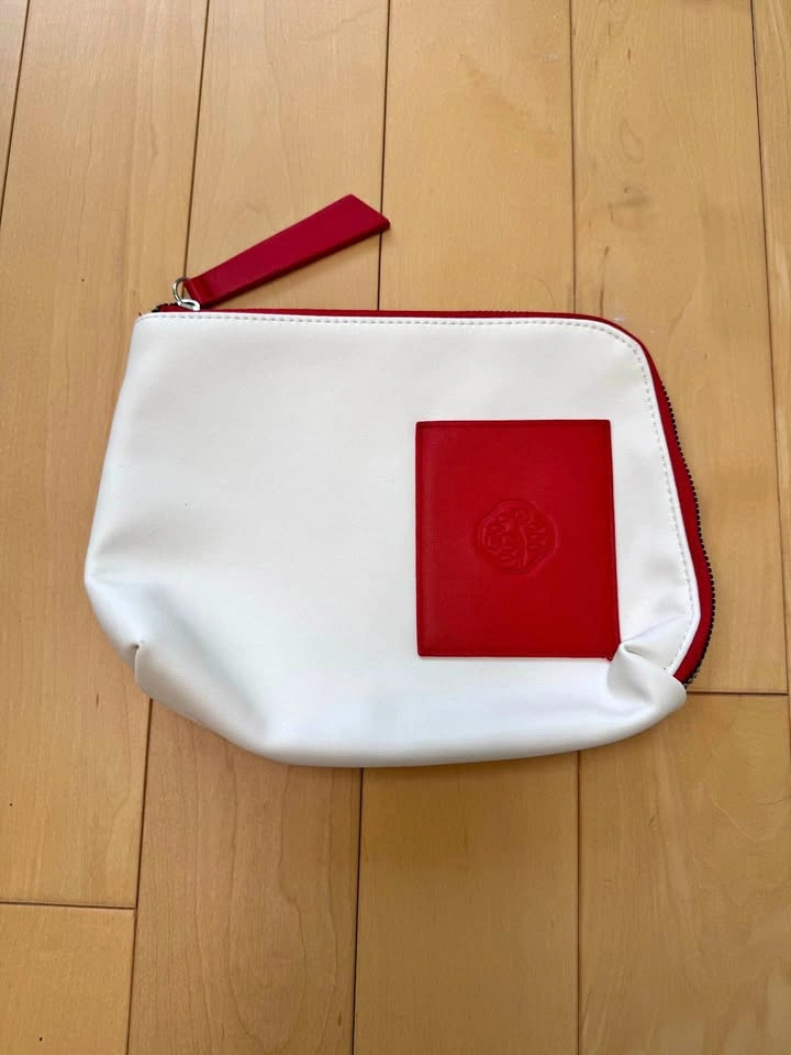 BRAND NEW Shiseido White/Red Makeup/Toiletry Bag