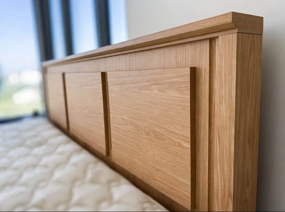 California King Bed Frame & Mattress – Light Oak Finish - photo 3