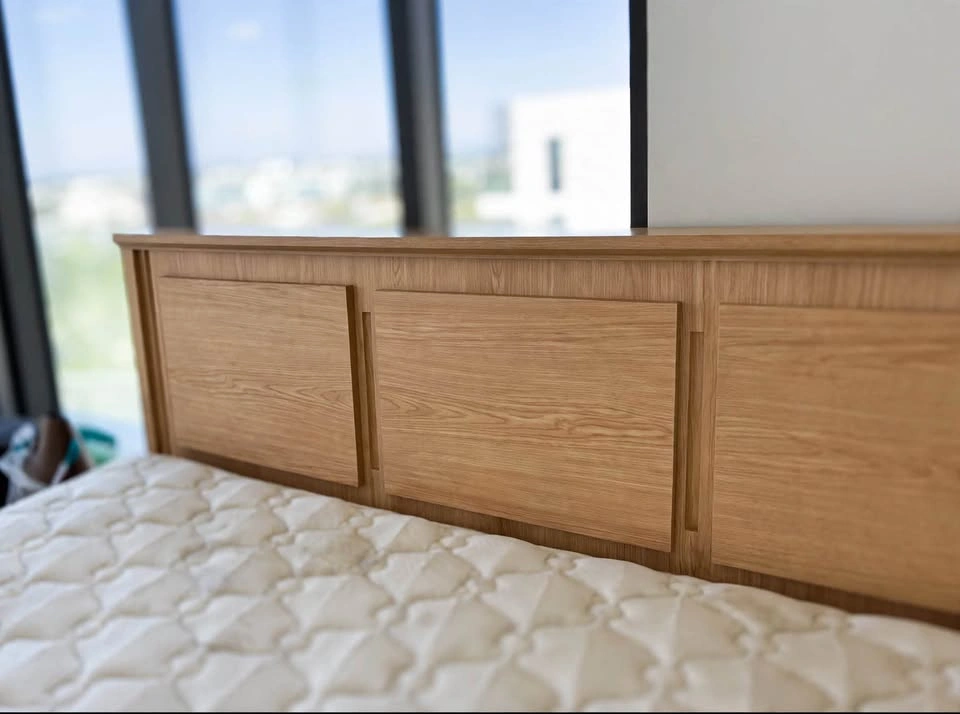 California King Bed Frame & Mattress – Light Oak Finish - photo 5