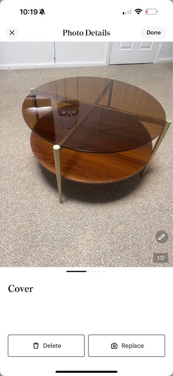 Round Two-Tier Coffee Table Golden - photo 2