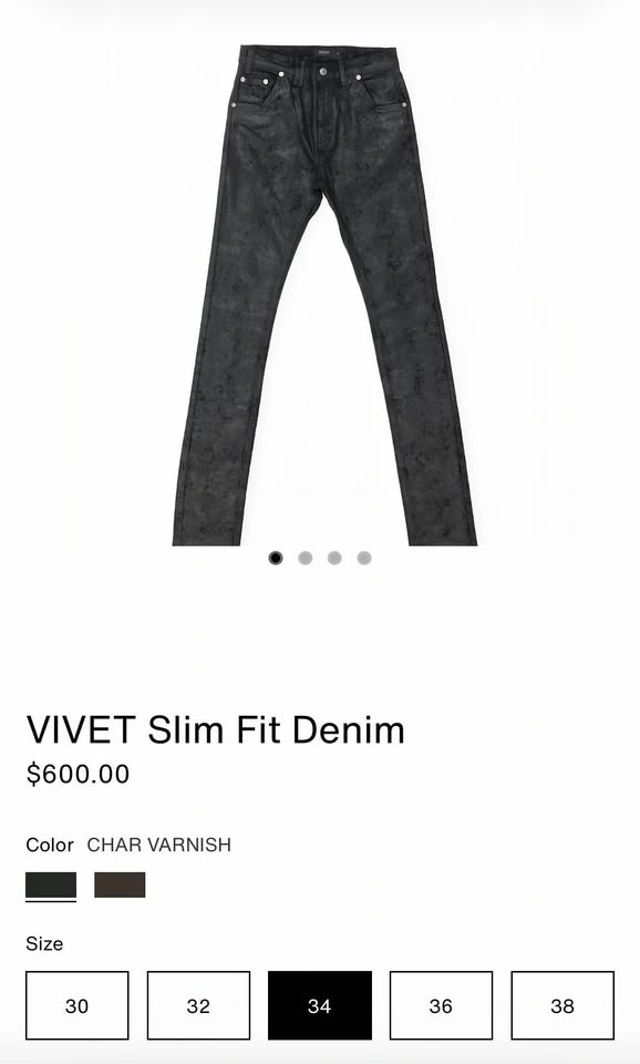 VIVET Slim Fit Denim Jeans, Size 34 New Mens - photo 2