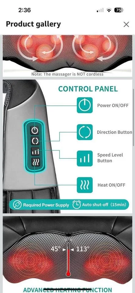Nekteck Neck and Shoulder Massager image indicator(2)
