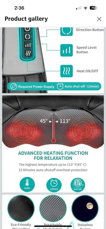 Nekteck Neck and Shoulder Massager image indicator(3)