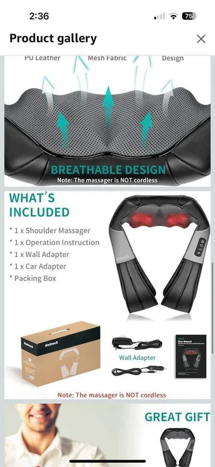 Nekteck Neck and Shoulder Massager image indicator(4)