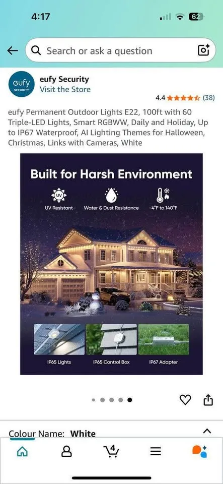 Eufy Outdoor Smart Lights 100ft RGBWW image indicator(4)