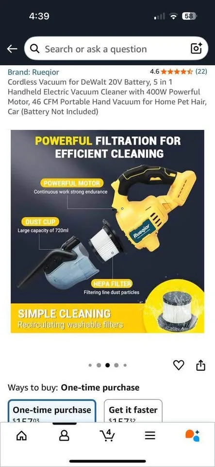 Cordless Vacuum 20V Battery image indicator(3)