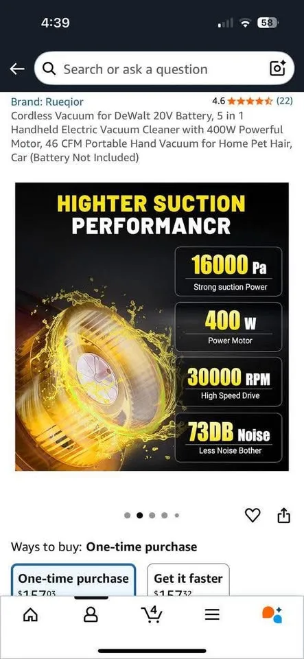 Cordless Vacuum 20V Battery image indicator(5)