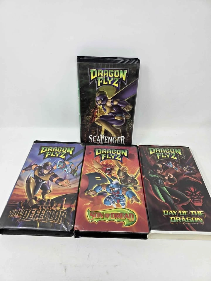 Lot of 4 Dragon Flyz VHS Tapes (1996) - Tested