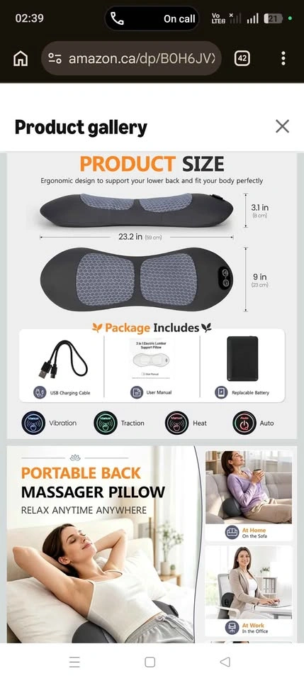 3-IN-1 Electric Lumbar Support Pillow - photo 2