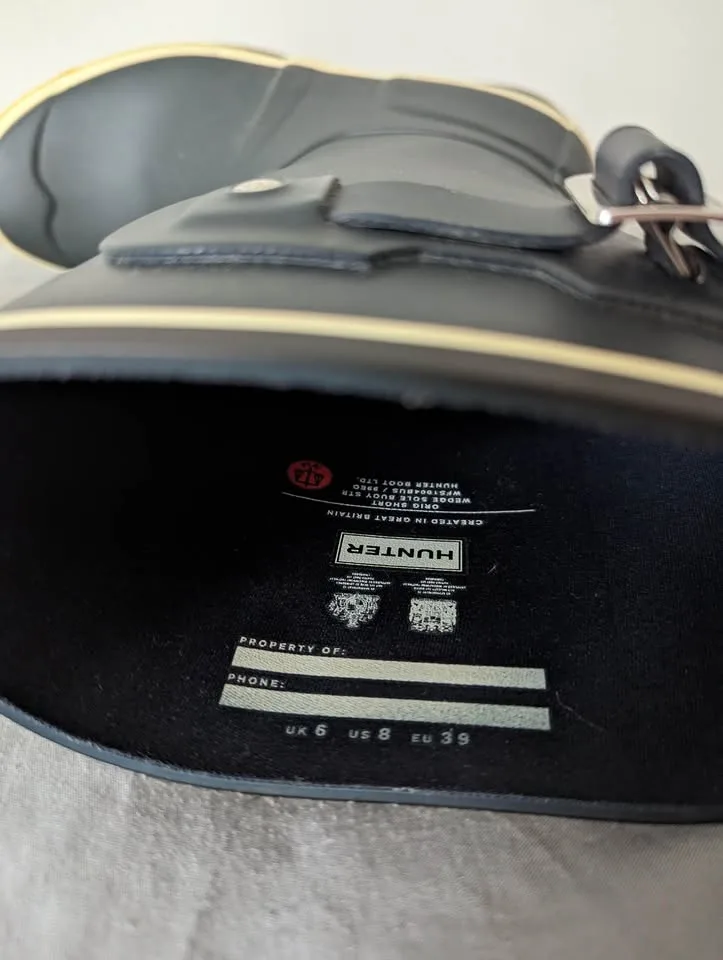 HUNTER Rain Boots Size US 8 W w/Insole & Socks image indicator(5)