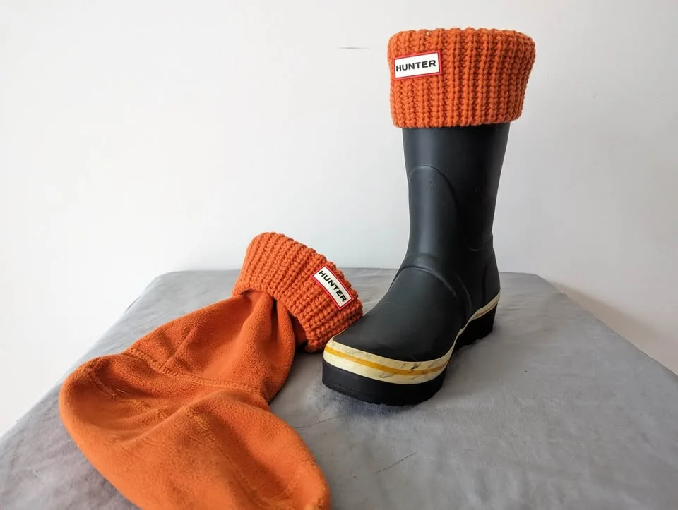 HUNTER Rain Boots Size US 8 W w/Insole & Socks image indicator(7)