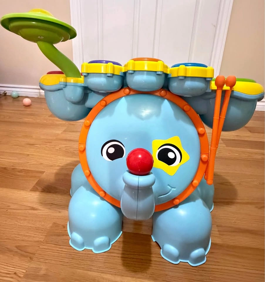 Moving Sale - Elephant drum set with sticks and stool