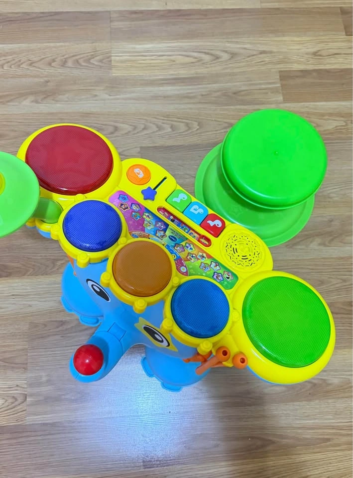 Moving Sale - Elephant drum set with sticks and stool - photo 3