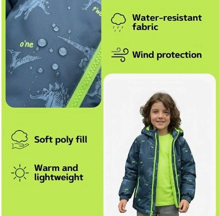 Boys’ Lightweight Hooded Puffer Jacket – Warm & Casual, Size 4 - photo 2