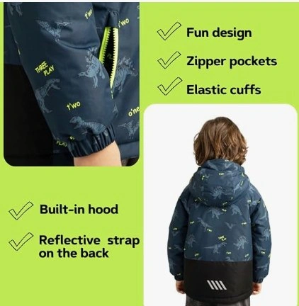 Boys’ Lightweight Hooded Puffer Jacket – Warm & Casual, Size 4 - photo 3