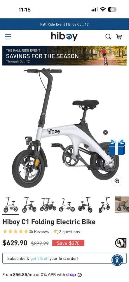Hiboy C1 Folding Electric Bike - photo 2