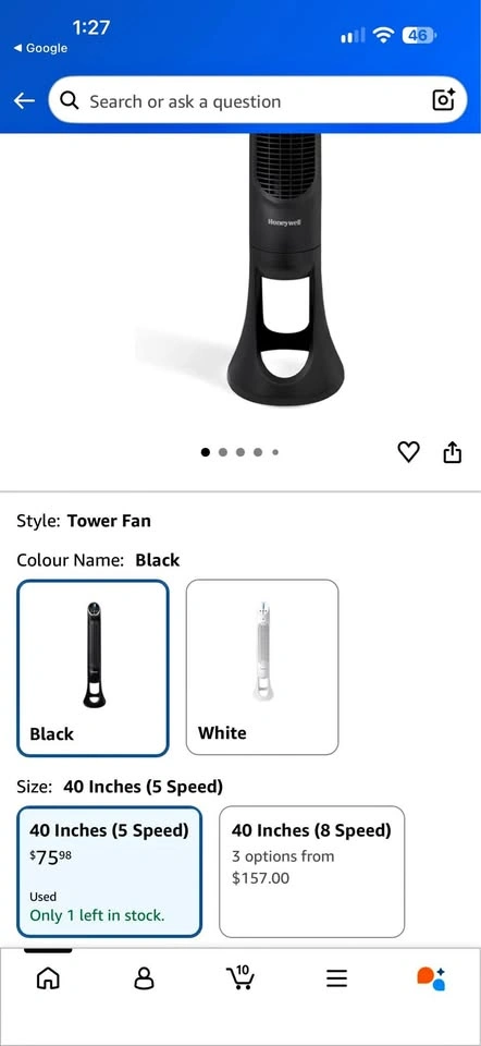 Honeywell QuietSet Tower Fan