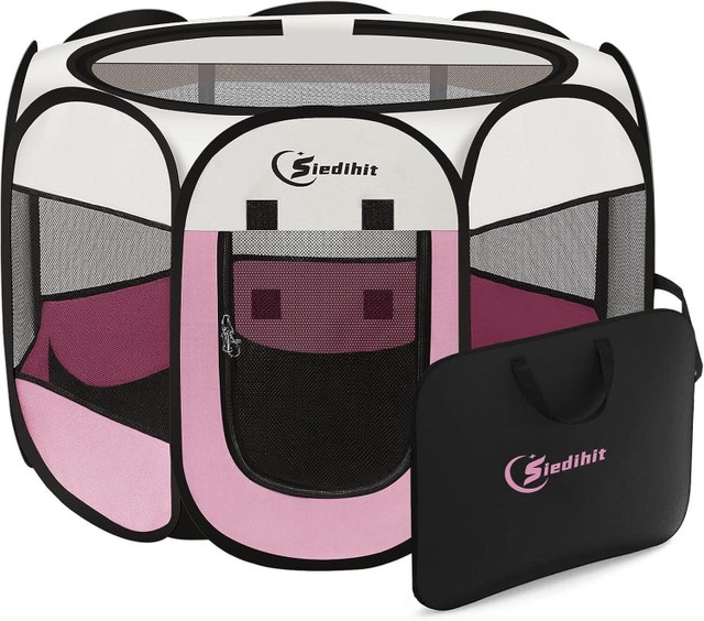 Brand New Pink Circular Pet Playpen for Small Pets