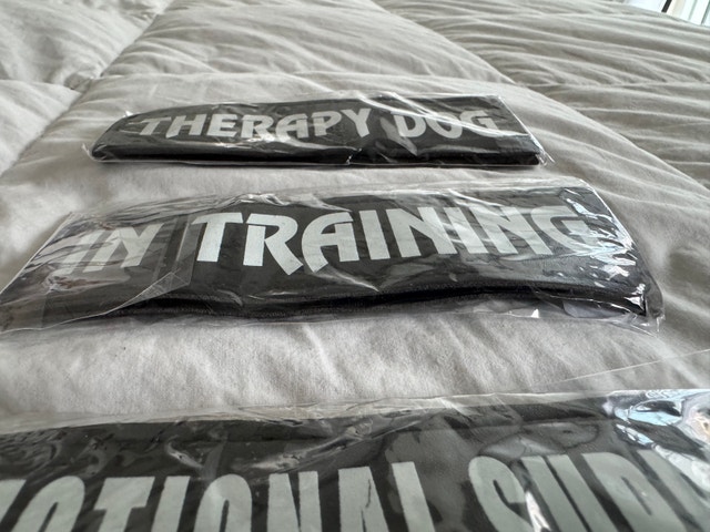 6 NEW Velcro Dog Training Badges $25 for All, Brand New - photo 4