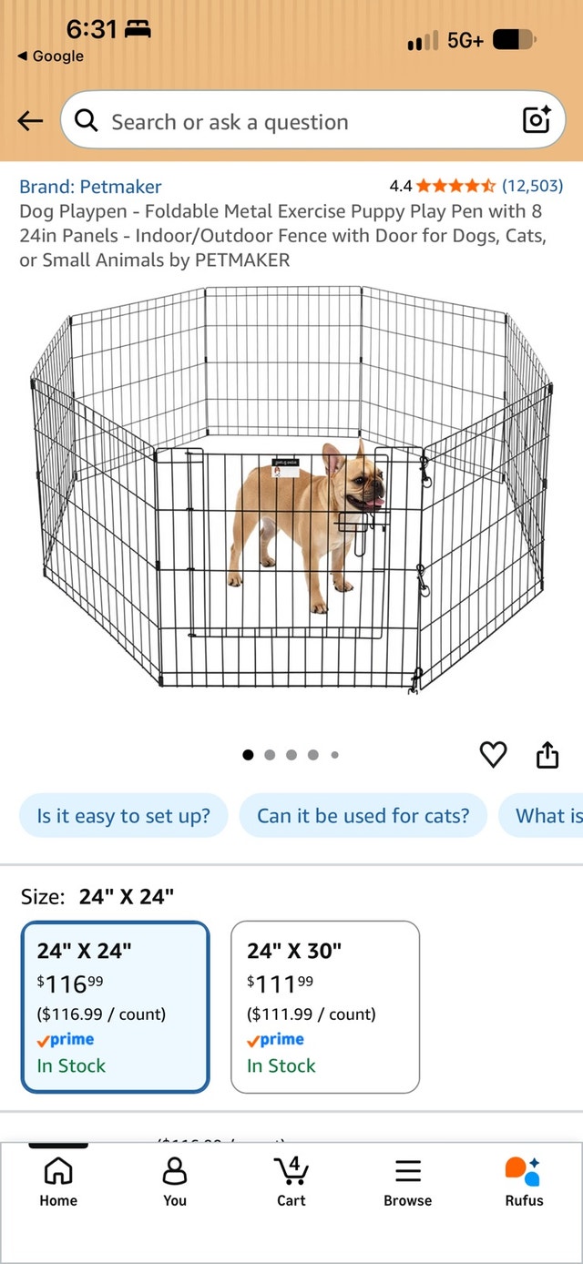 Brand New Dog Metal Fence Playpen