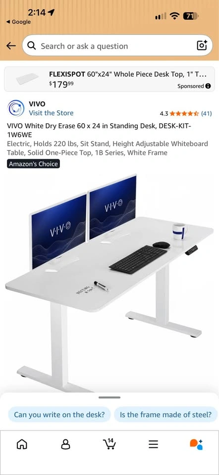 VIVO Electric Standing Desk - photo 4
