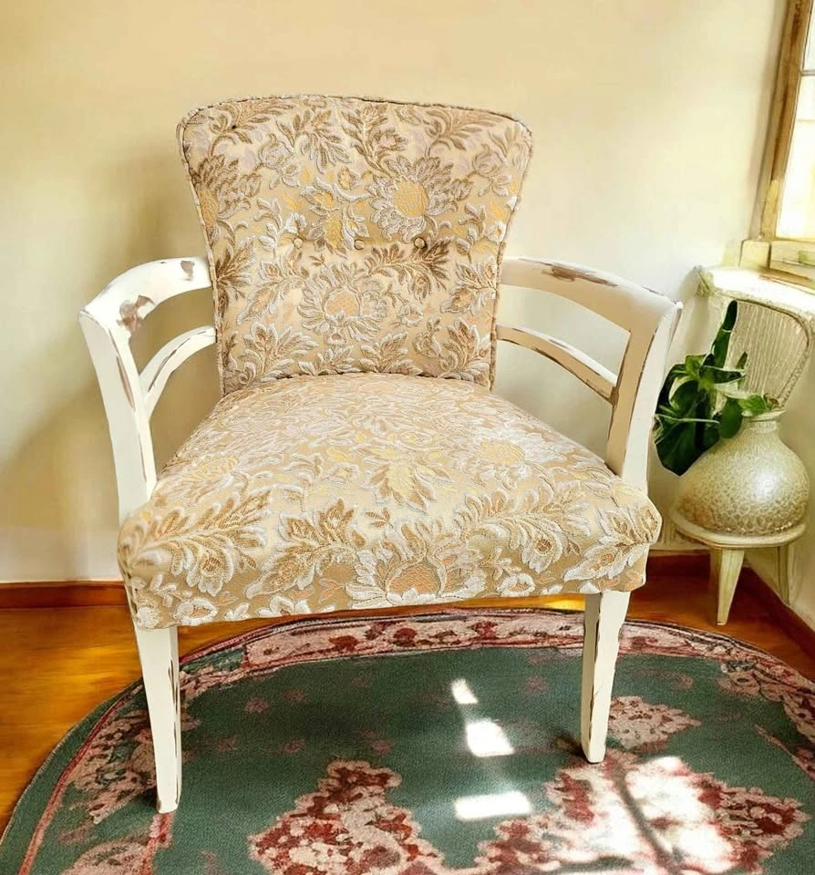 Refinished & Reupholstered Vintage Chair