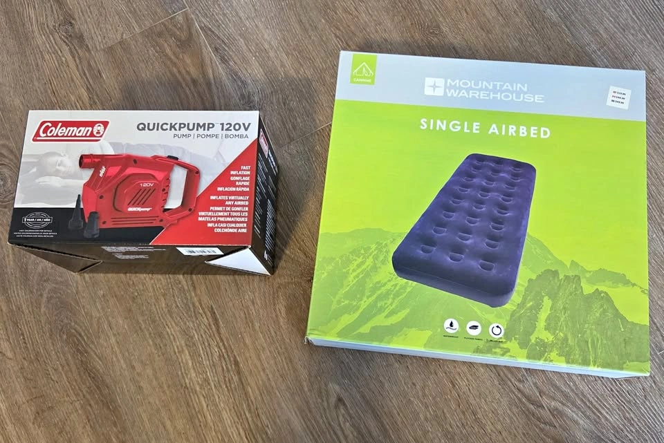 NEW Mountain Warehouse Single Air Bed Mattress + Coleman Electri