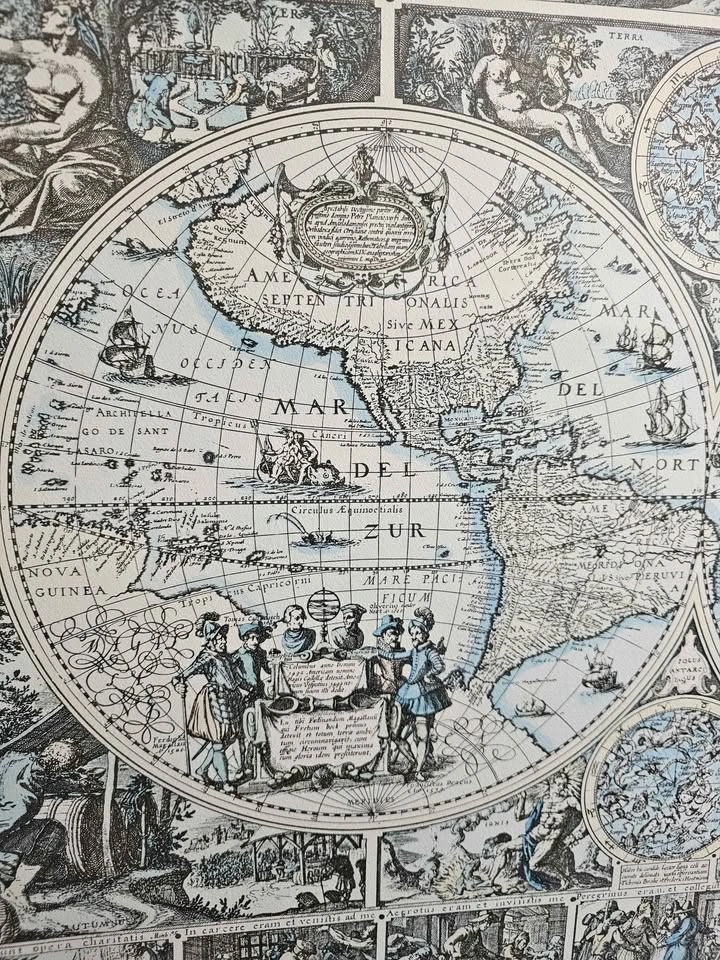 Reproduction print of 17th Century Dutch, World Map - photo 2