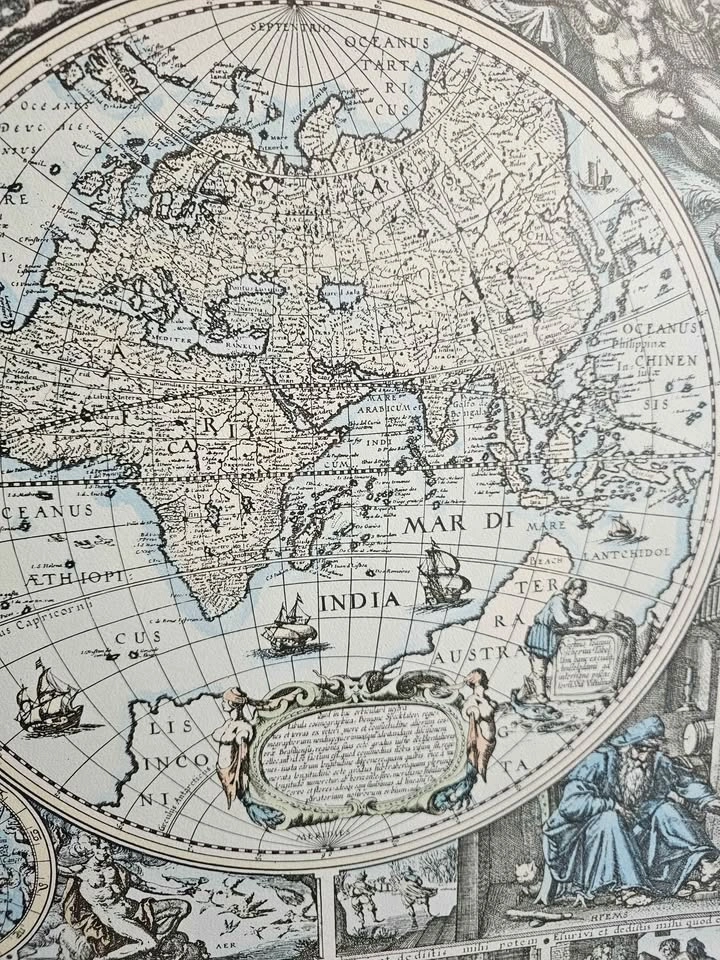 Reproduction print of 17th Century Dutch, World Map - photo 3