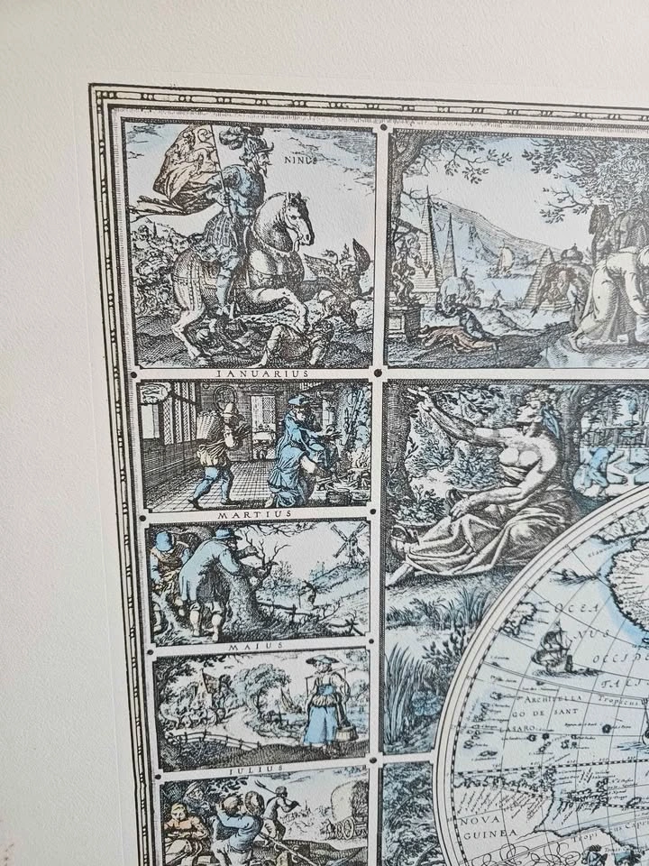 Reproduction print of 17th Century Dutch, World Map - photo 4