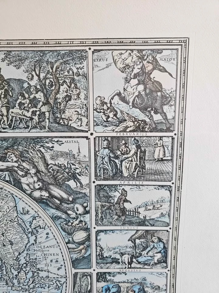 Reproduction print of 17th Century Dutch, World Map - photo 5