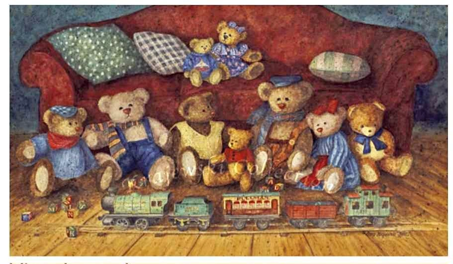 Choo-Choo Bears framed art