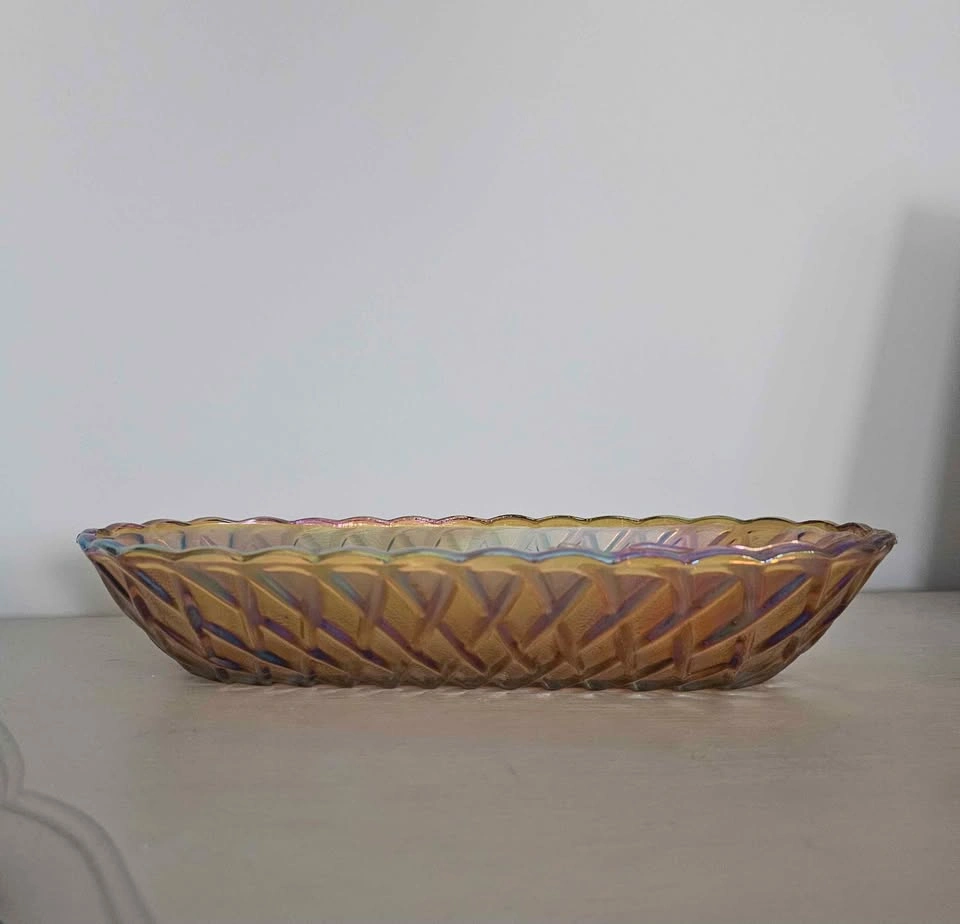 1970s Indiana Glass Oblong Dish - Pretzel Pattern - photo 3