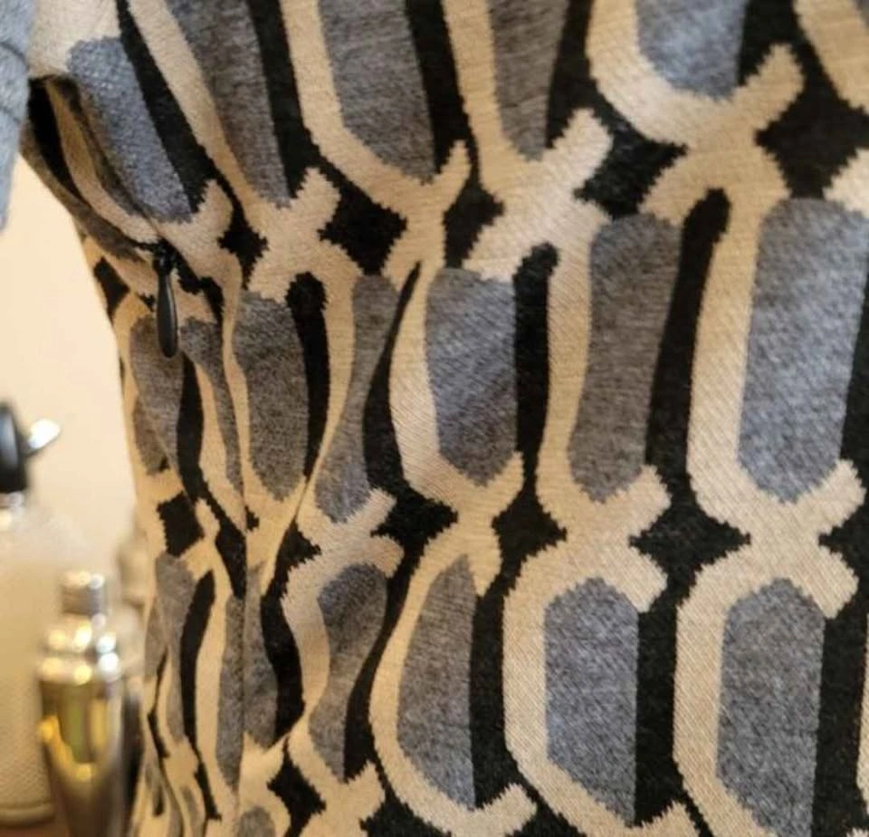 SHEIN Black and Cream Geometric Mini Dress - photo 5