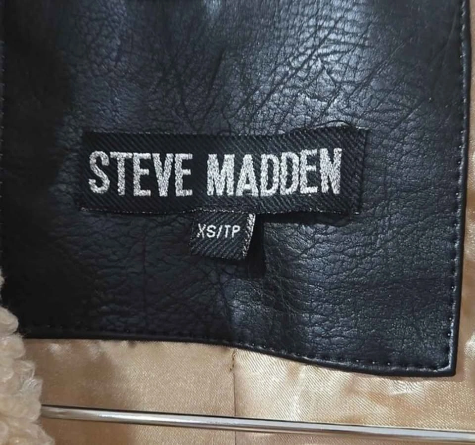 Steve Madden Tan Teddy Sherpa Jacket with Black Trim - photo 5