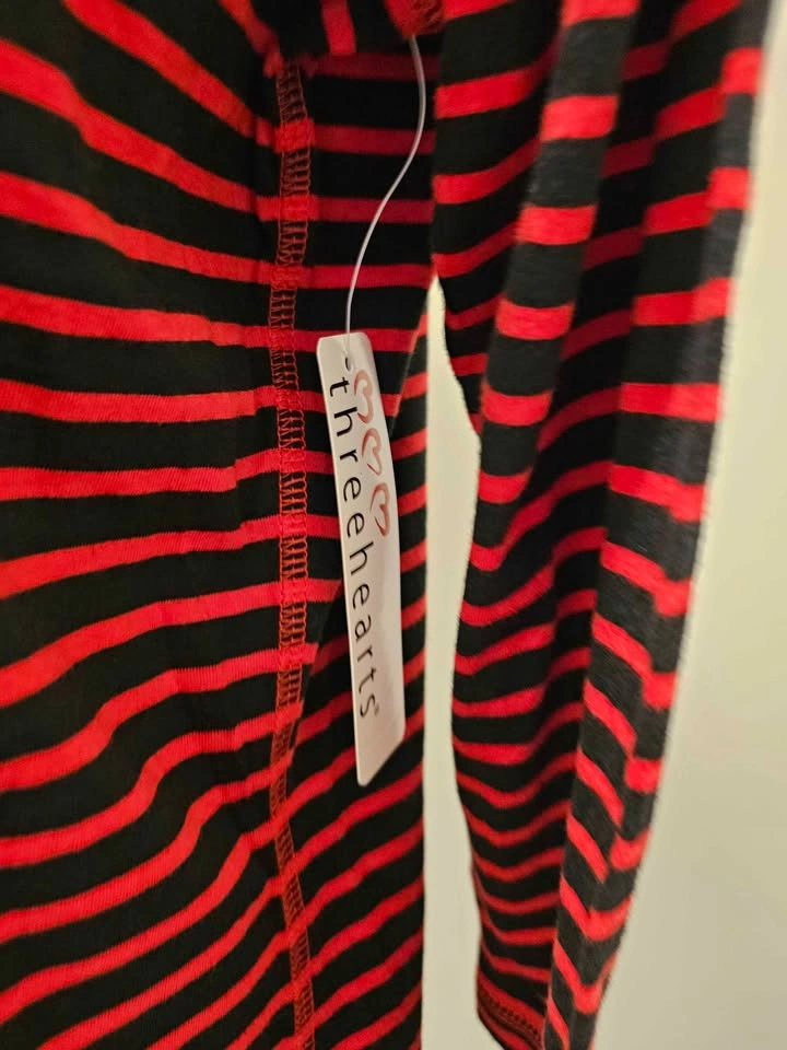 Three Hearts Black and Red Striped Top - photo 4