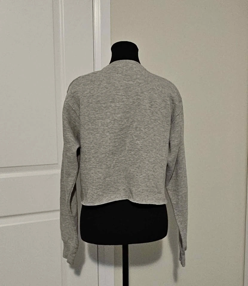 Brandy Melville Grey 'Malibu' Cropped Crewneck Sweatshirt - photo 2