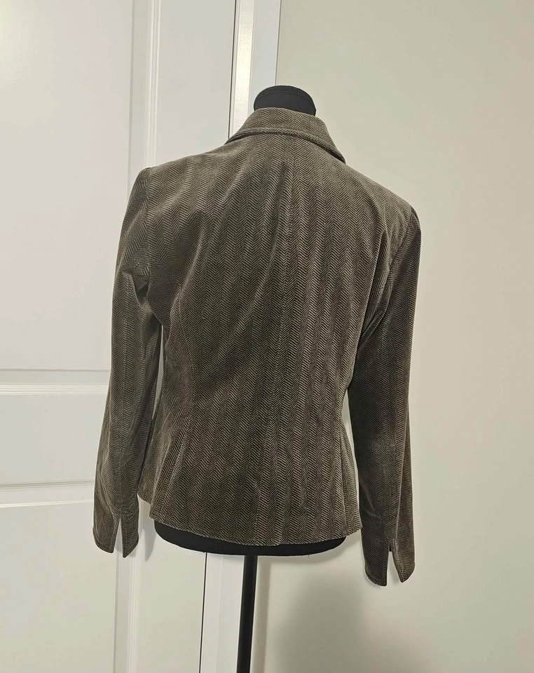 Anne Klein Brown Velvet Herringbone Blazer - photo 2
